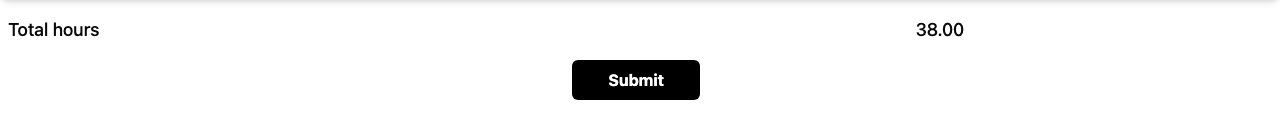 Screenshot: the bottom of the weekly timesheet with the "Submit" button highlighted.