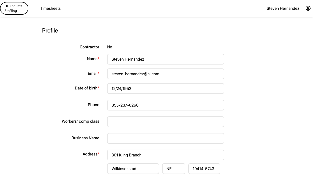 Screenshot: the profile details form with the name, Email, and Phone fields and the Update button highlighted.
