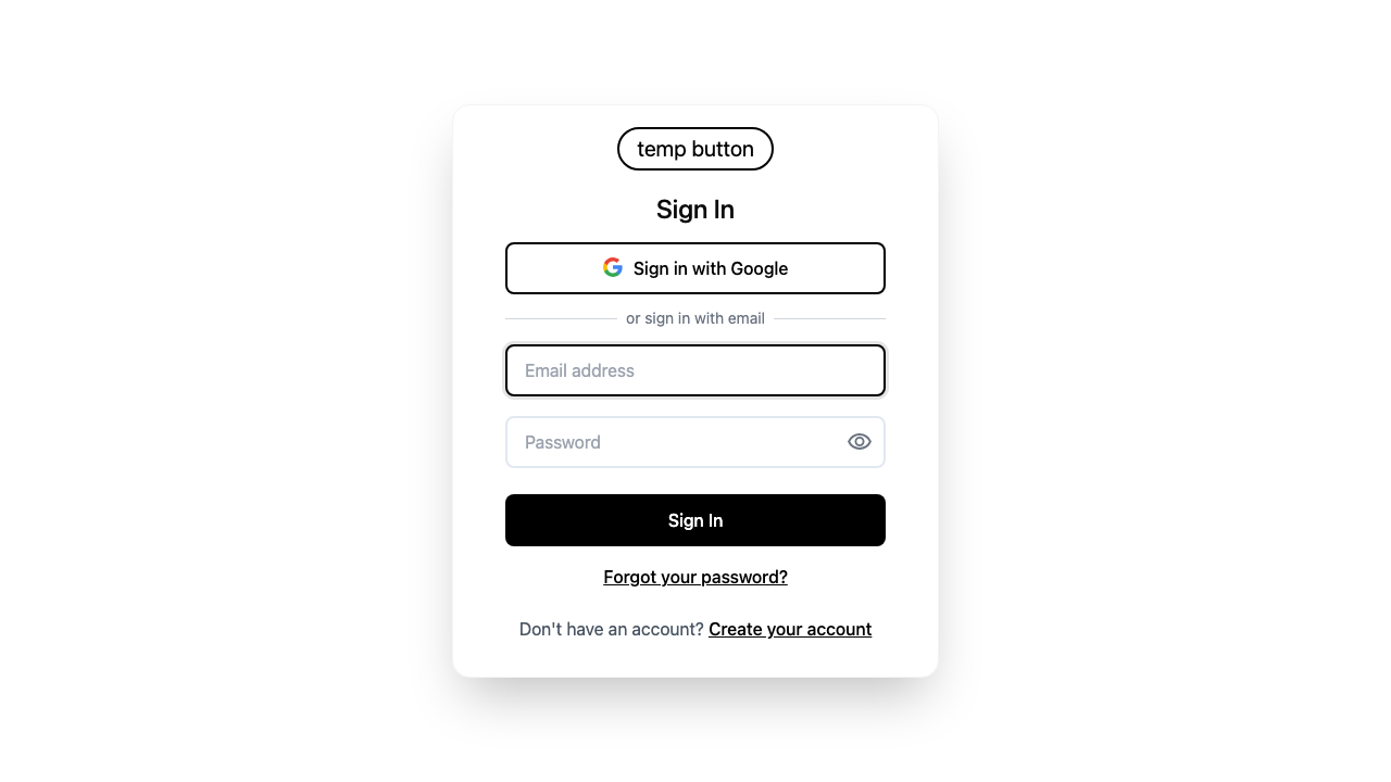 Screenshot: the Sign In page with the email and password fields and the "Sign In" button highlighted.